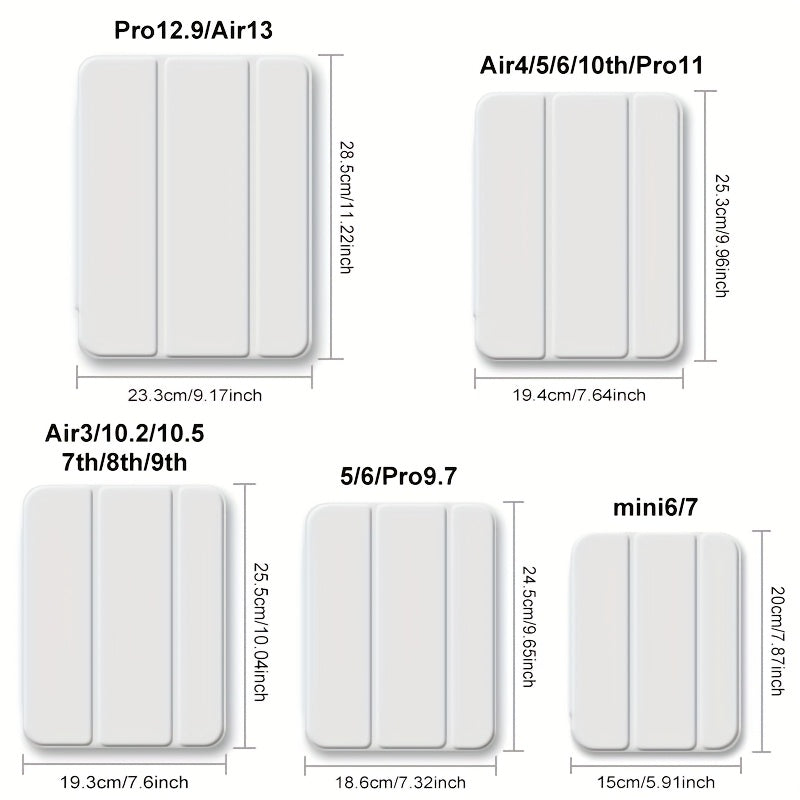 Cover for iPad 10.9/10.2/ Air 5th Gen/Pro11/10th/9.7, Apple iPad Air 2/ Air, iPad (7th Gen), iPad (8th Gen), iPad Air 4/5, iPad Pro 11 2022 - for iPad 10.9/10.2/ Air 5th Gen/Pro11/10th/9.7 - Acrylic, Foldable, Lightweight, St