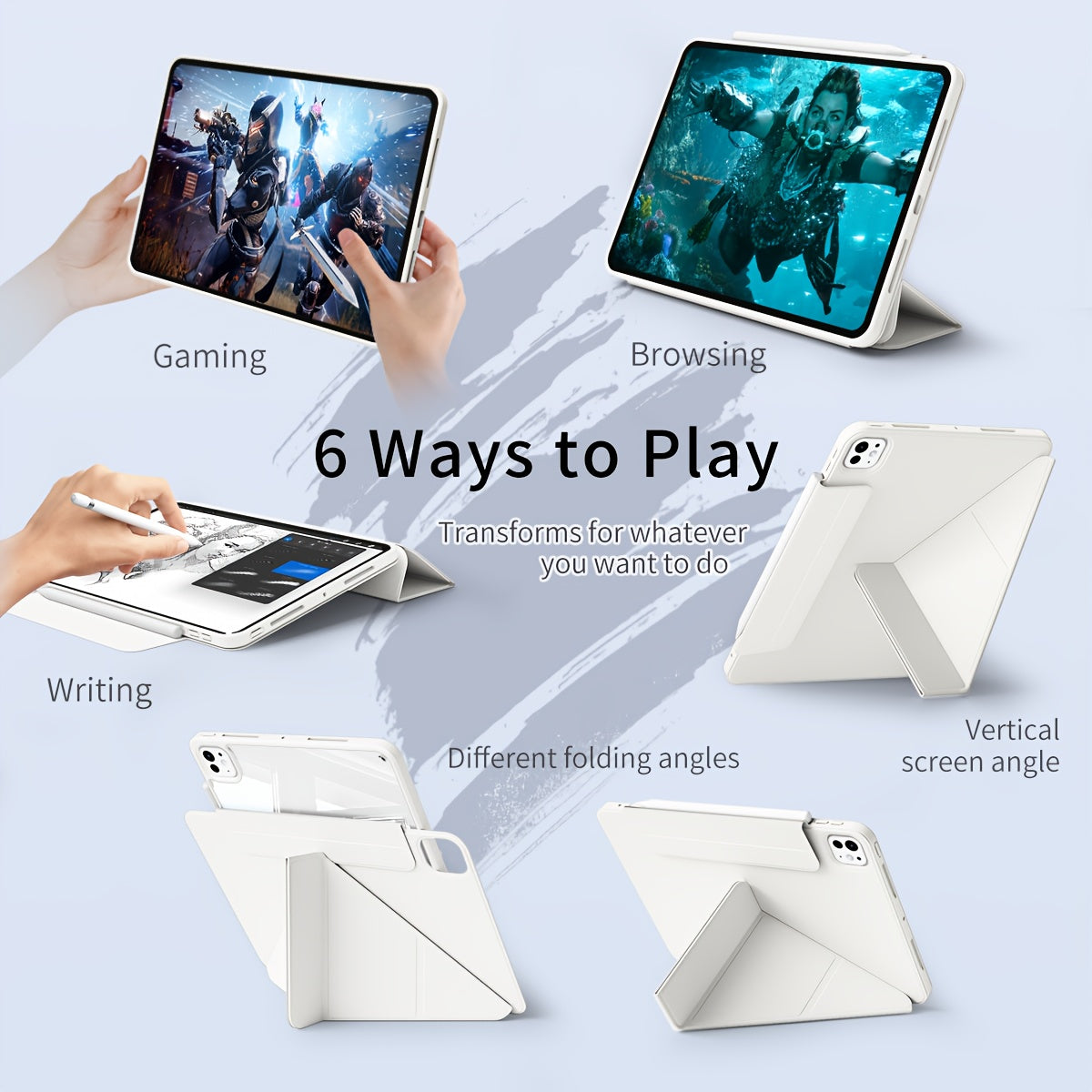Case for kenke case 2in 1 detachable tablet case for iPad mini 6/7 for iPad 10th gen pro 27.94 cm (M4) pro 33.02 cm Air 13 Air 4/5/6 pro 12.9 Smart tablet case no pen tray