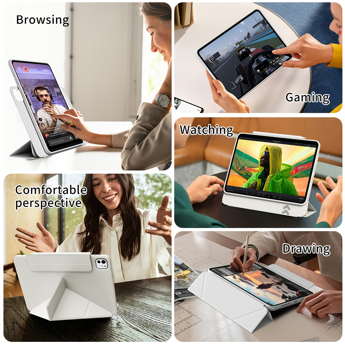 Case for kenke case 2in 1 detachable tablet case for iPad mini 6/7 for iPad 10th gen pro 27.94 cm (M4) pro 33.02 cm Air 13 Air 4/5/6 pro 12.9 Smart tablet case no pen tray