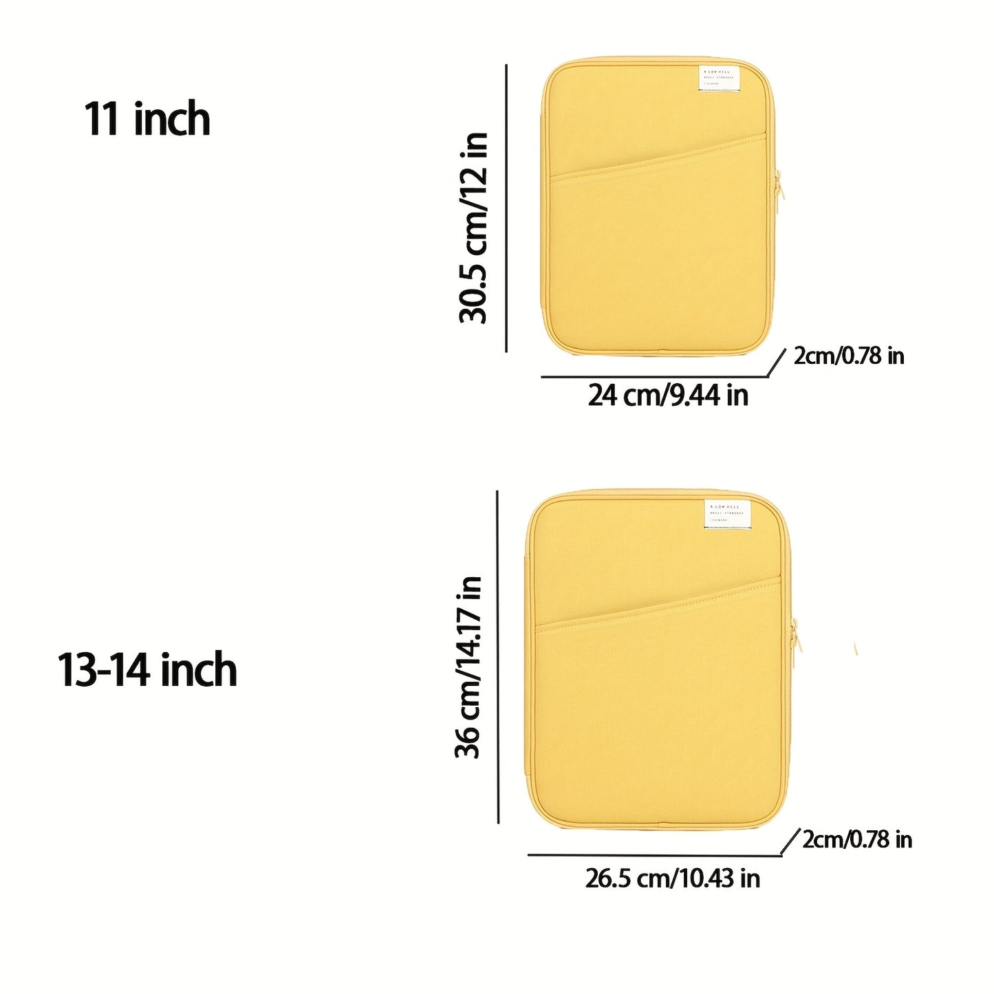 Korean-Style INS Simple Tablet Sleeve for iPad 10.2-11 Inch, MacBook Air 13.3, Lightweight Shockproof 12.9/13 Inch, New M3 13.6 Inch, for HP, for, Notebook Storage Bag, Multifunctional Digital Bag, A4 File Bag, Polypropylene