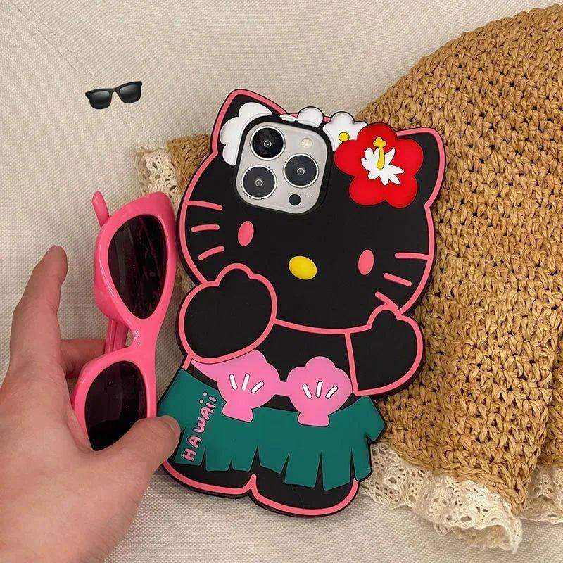 3D Cartoon Grass Skirts Sanrios Hello Kitty Phone Case for IPhone - IDefend