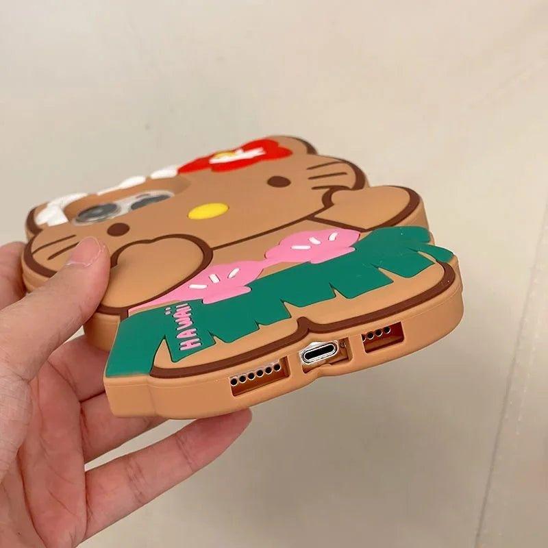 3D Cartoon Grass Skirts Sanrios Hello Kitty Phone Case for IPhone - IDefend