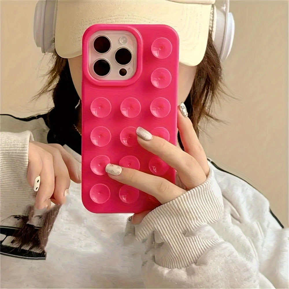Adorable And Inventive Suction Cup Phone Case Designed for Iphone Models 17, 16, 15, 14, 13, 12, And 11 Pro Max, Featuring an Additional Gadget Holder And a Humorous Soft Silicone Back Cover.