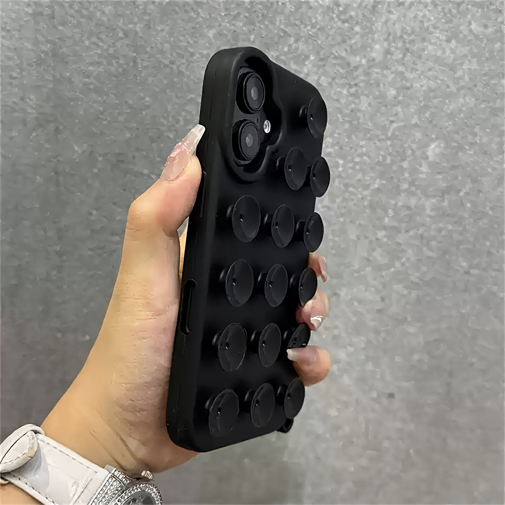 Adorable And Inventive Suction Cup Phone Case Designed for Iphone Models 17, 16, 15, 14, 13, 12, And 11 Pro Max, Featuring an Additional Gadget Holder And a Humorous Soft Silicone Back Cover.