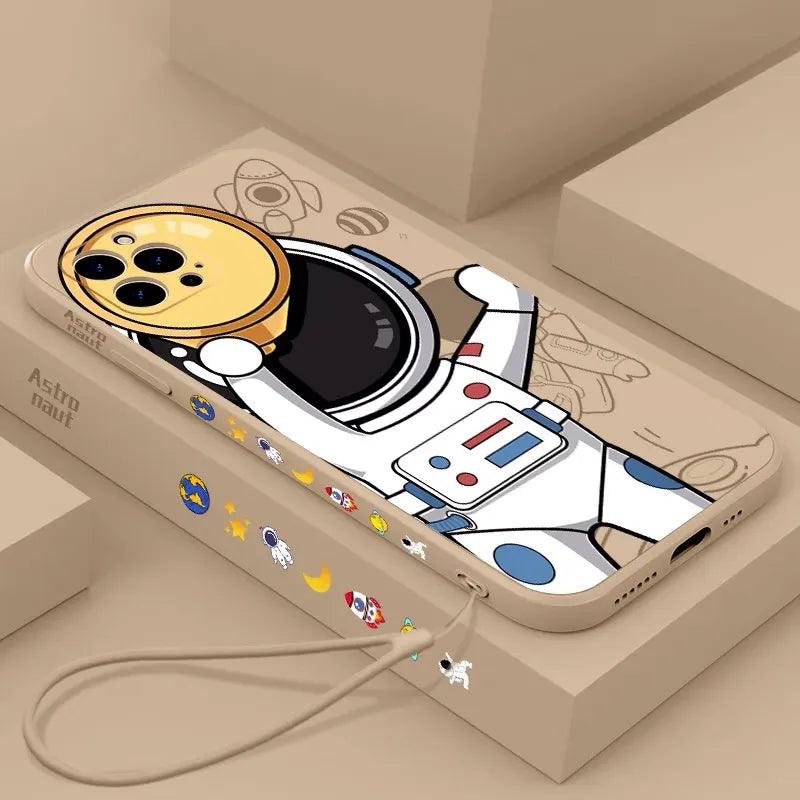 Cute Astronaut Hand Lanyard Phone Case For iPhone 2 - IDefend