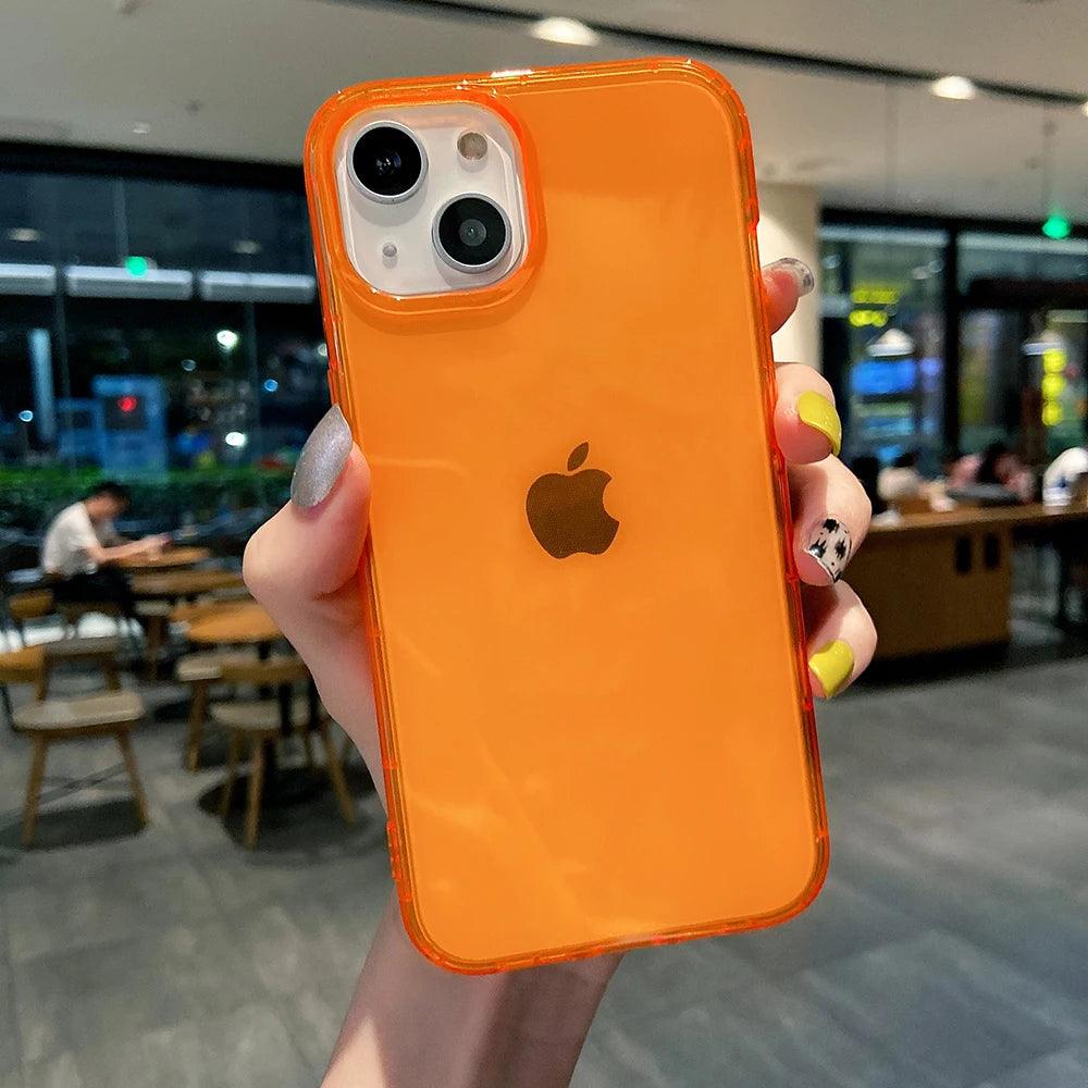 Ins Neon Fluorescent Color Clear Case For iPhone - IDefend
