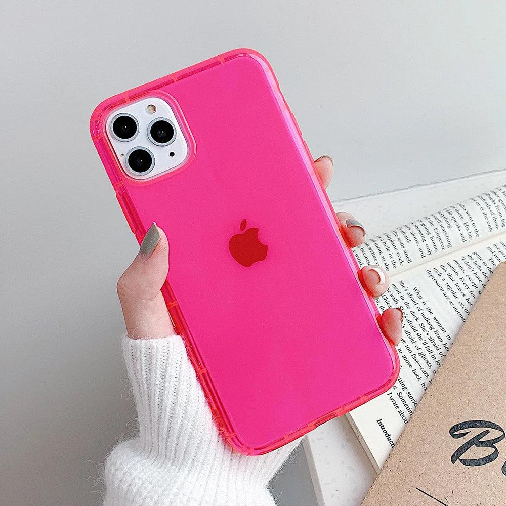 Ins Neon Fluorescent Color Clear Case For iPhone 0.1 - IDefend