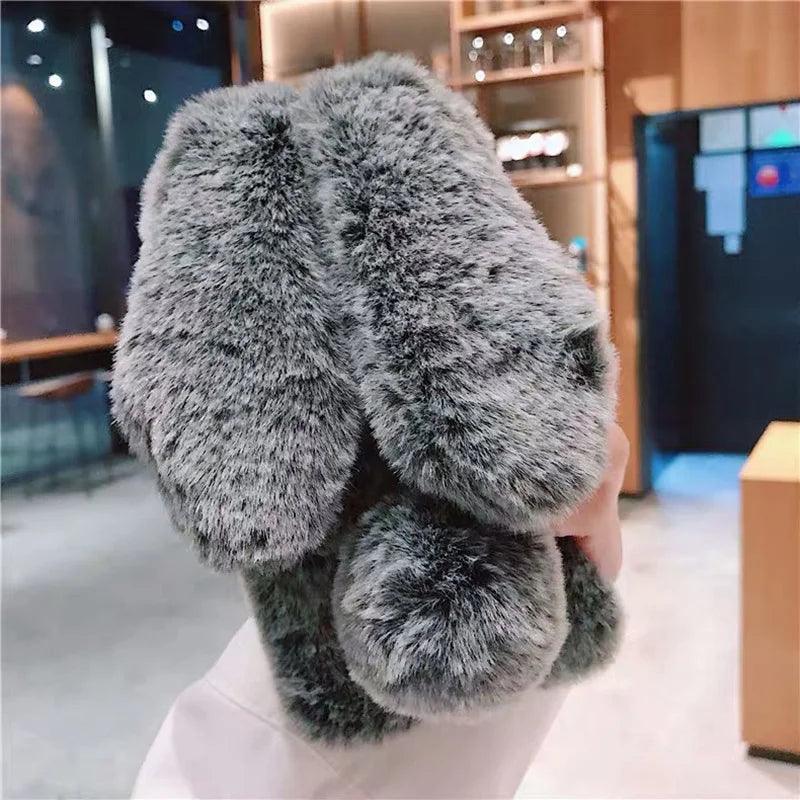 JAVY Plush Rabbit Cute Warm Phone Case Fur Cover For Iphone - IDefend