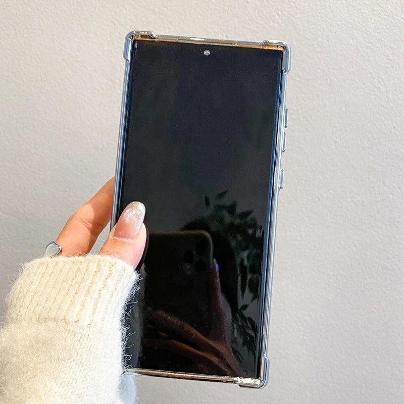 Plating Transparent Magnetic Wireless Charging Case For Samsung - IDefend