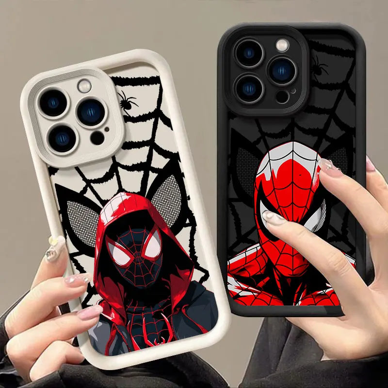 Spider-Man Miles Morales Marvel Phone Case for iPhone 16 Cases iPhone 15 14 13 12 Mini 11 Pro Max 16 Plus 15Pro Shockproof Cover