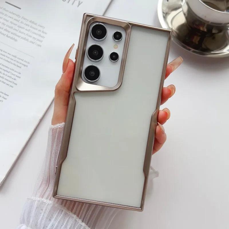 Electroplated Frosting Transparent S24 Plus Phone Case for Samsung Galaxy - IDefend