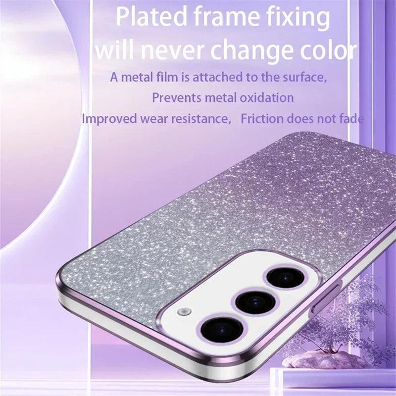 Luxury Plating Gradient Glitter Phone Case For Samsung Galaxy - IDefend