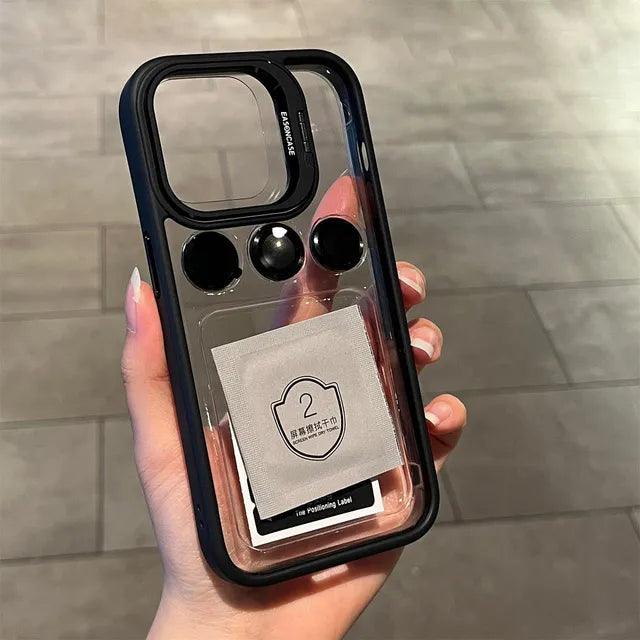 Lens Metal Ring Protector Stand Phone Case - IDefend