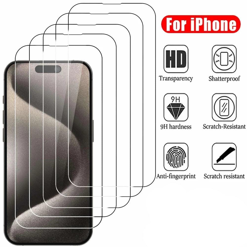 IPhone Tempered Glass Screen Protector 5Pcs - IDefend