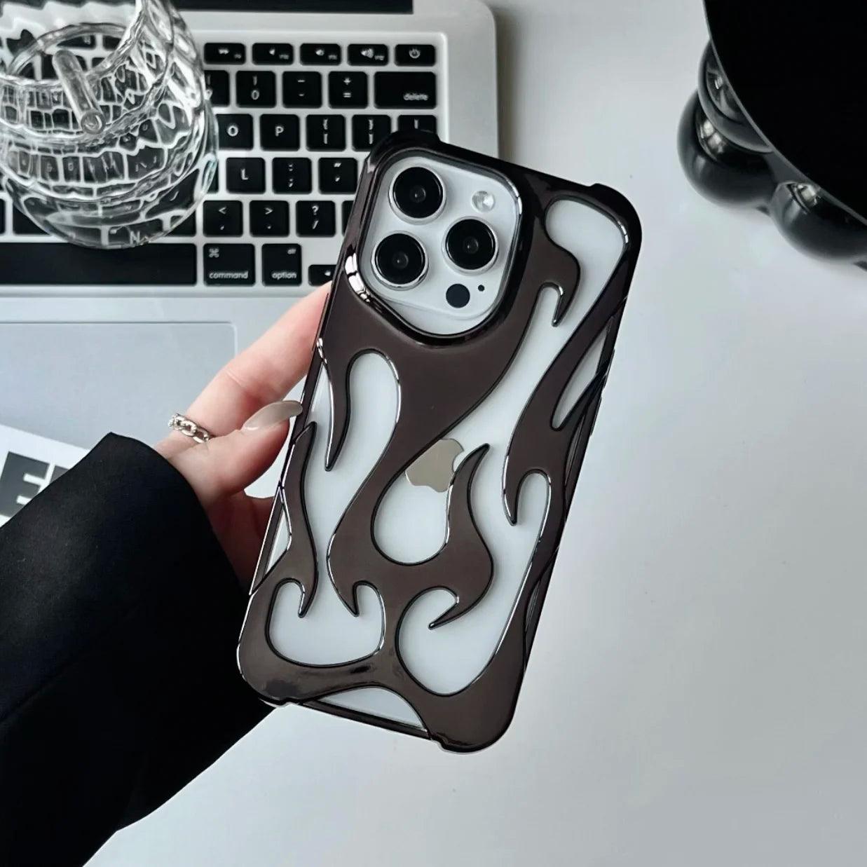 New 3D Flame pattern Phone Case for iPhone - IDefend