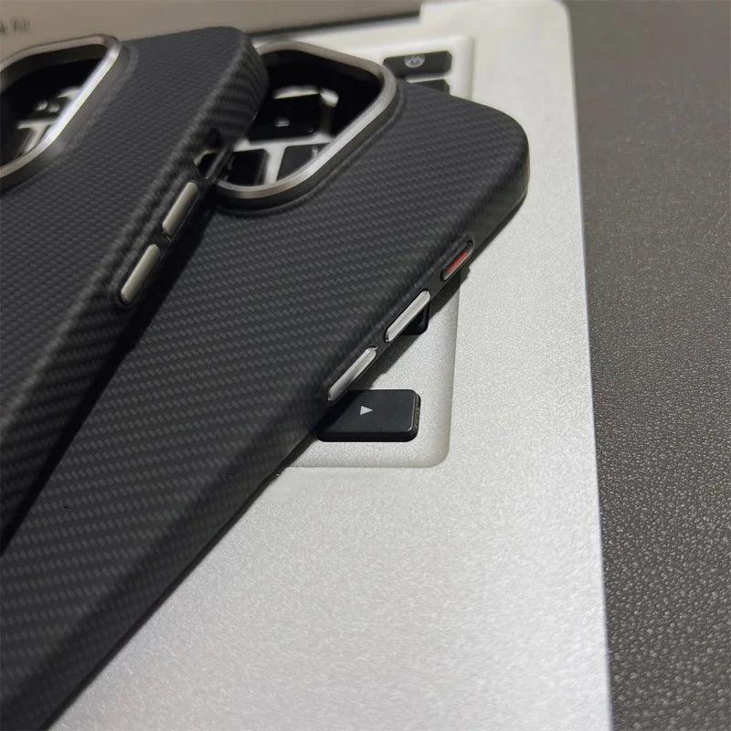 Geometric Carbon Fiber Texture 3D Relief Magsafe Phone Case for iPhone - IDefend