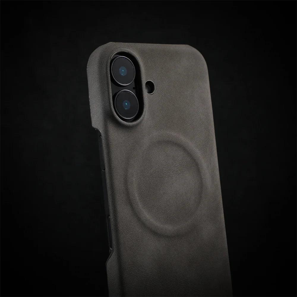 Business Sheepskin Leather Magnetic Phone Case For iPhone - IDefend