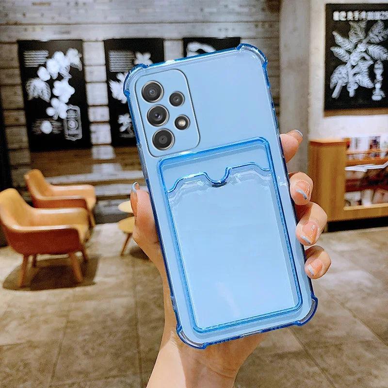 Luxury Card Holder Wallet Clear Case For Samsung - IDefend