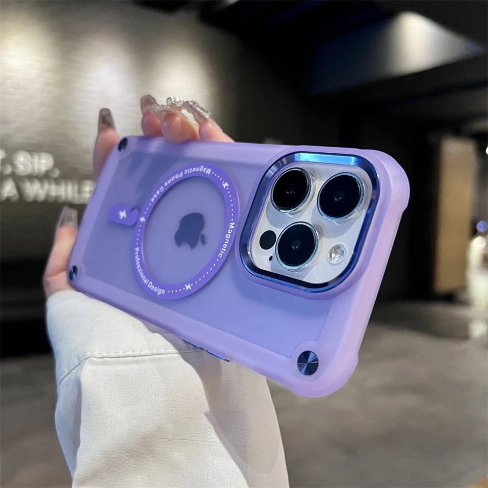 Magnetic Luxury Matte Translucent Armor 2 Case For iPhone - IDefend
