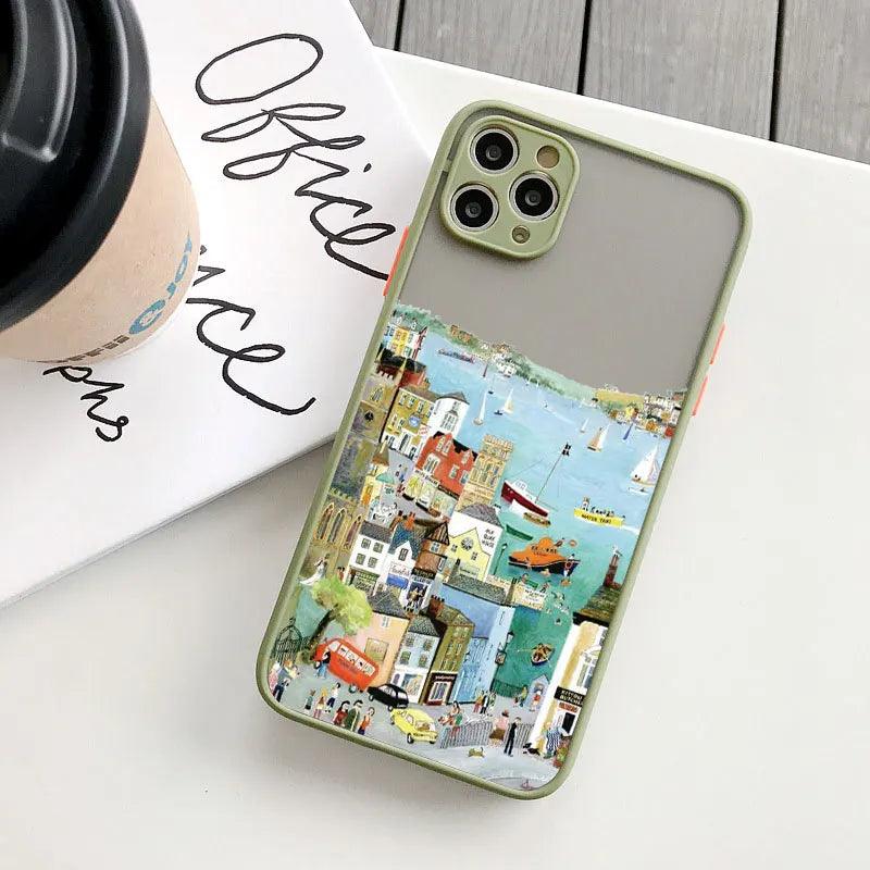 Colourful Painted House Scenery Phone Case For iPhone 1 - IDefend