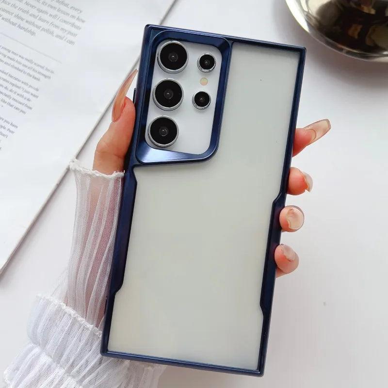Electroplated Frosting Transparent S24 Plus Phone Case for Samsung Galaxy - IDefend
