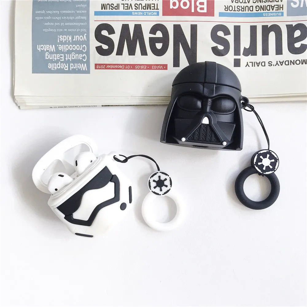 For Airpods 1 2 3 4 Pro Pro 2 Case Cute Cartoon Darth Vader Silicone Earphone Case Accessories Cover