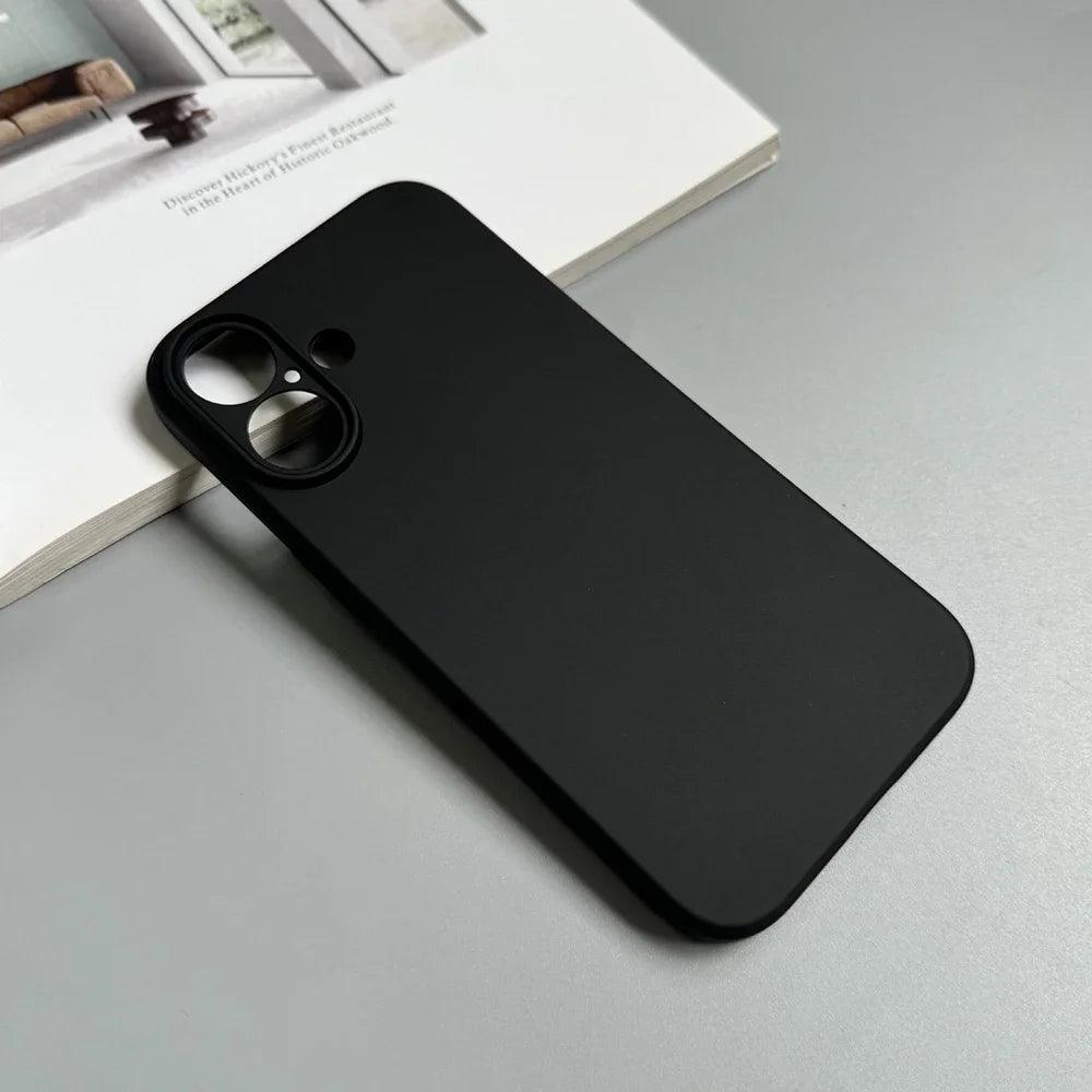 Luxury Full Black Silicone Matte Phone Case For iphone - IDefend