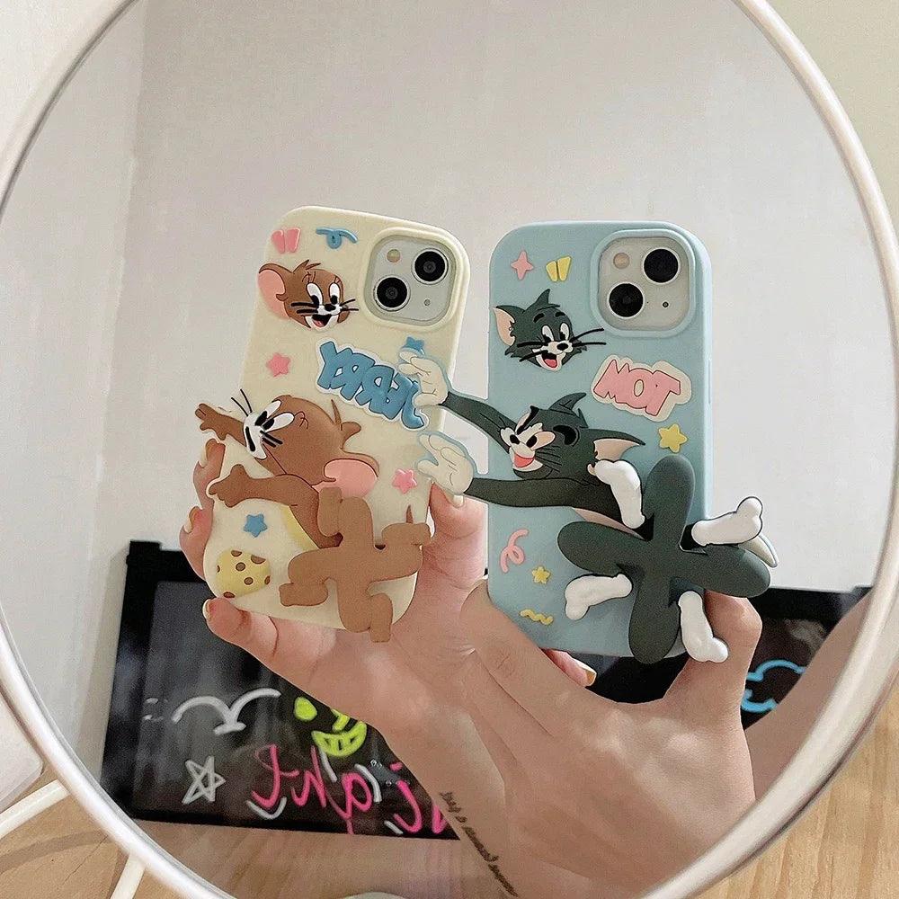 Tom and Jerry Rotatable Tail Phone Case for IPhone - IDefend