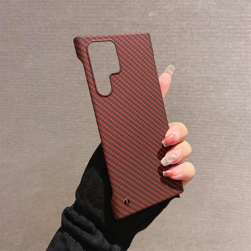 Frameless Carbon Fiber Pattern Phone Case For Samsung Galaxy - IDefend