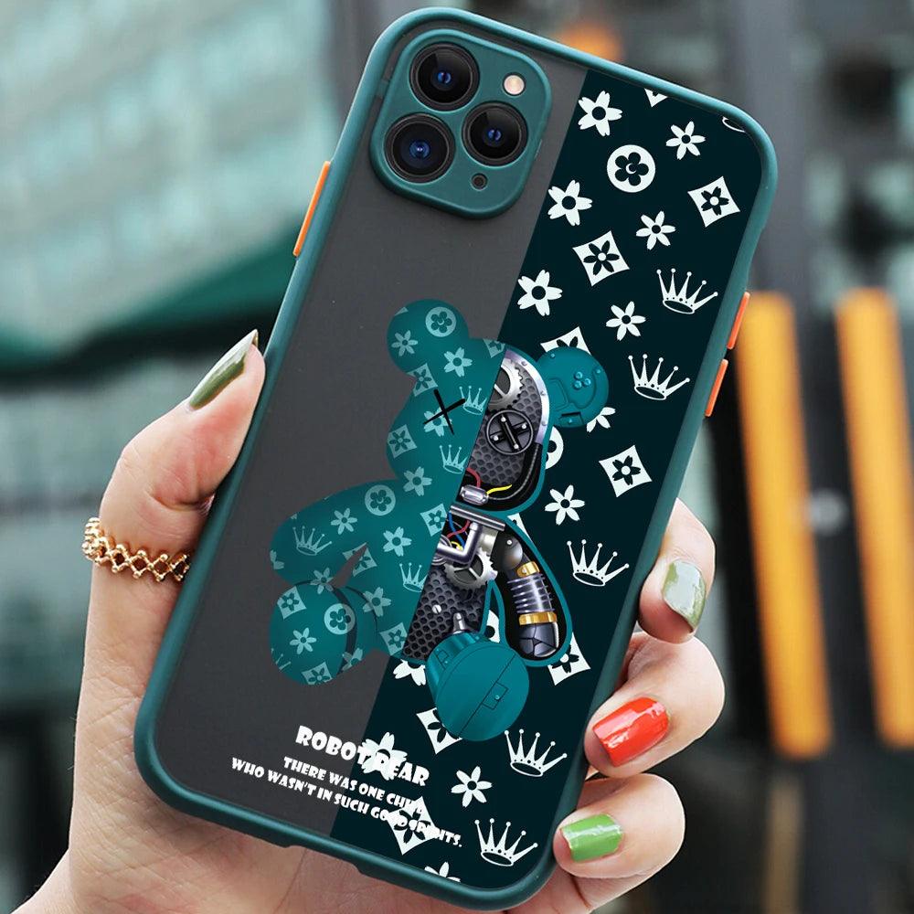 Luxury Robots Bears Armor Matte Phone Case for IPhone 1 - IDefend