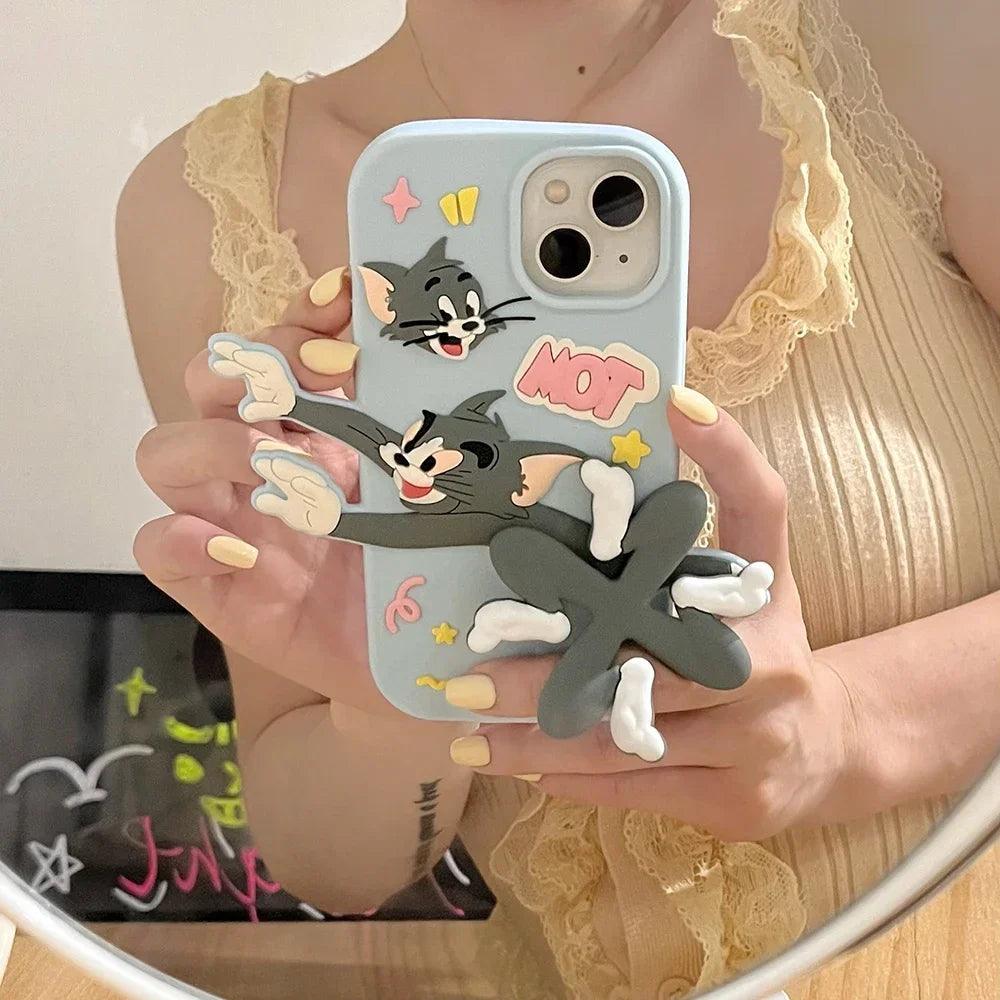 Tom and Jerry Rotatable Tail Phone Case for IPhone - IDefend
