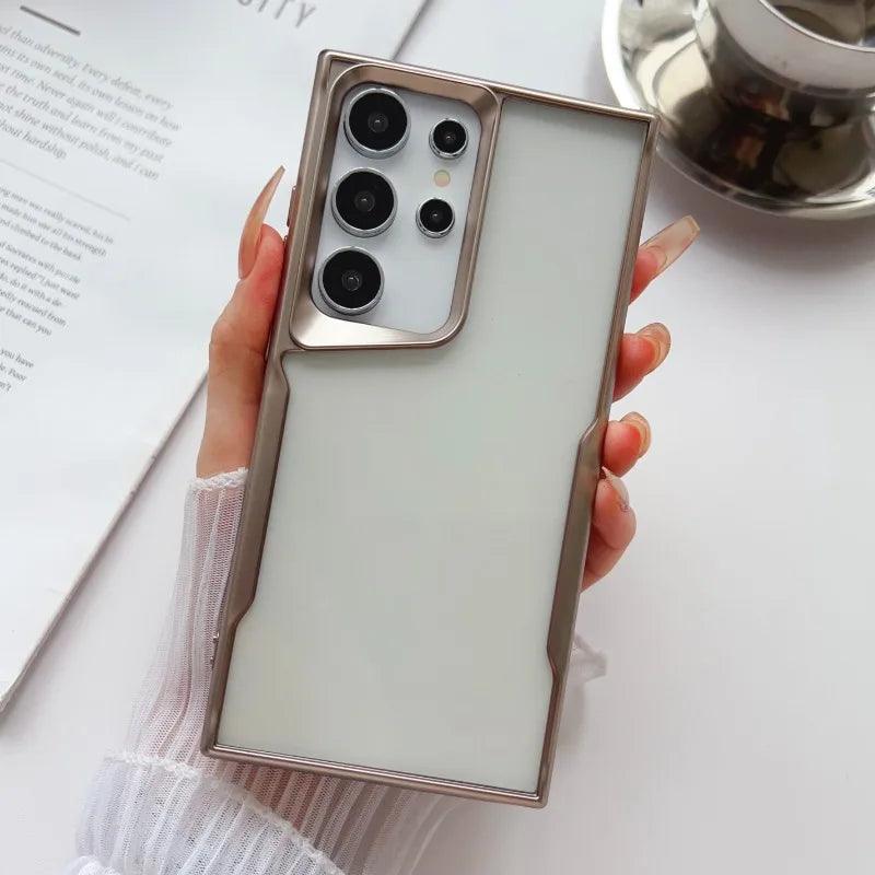 Electroplated Frosting Transparent S24 Plus Phone Case for Samsung Galaxy - IDefend
