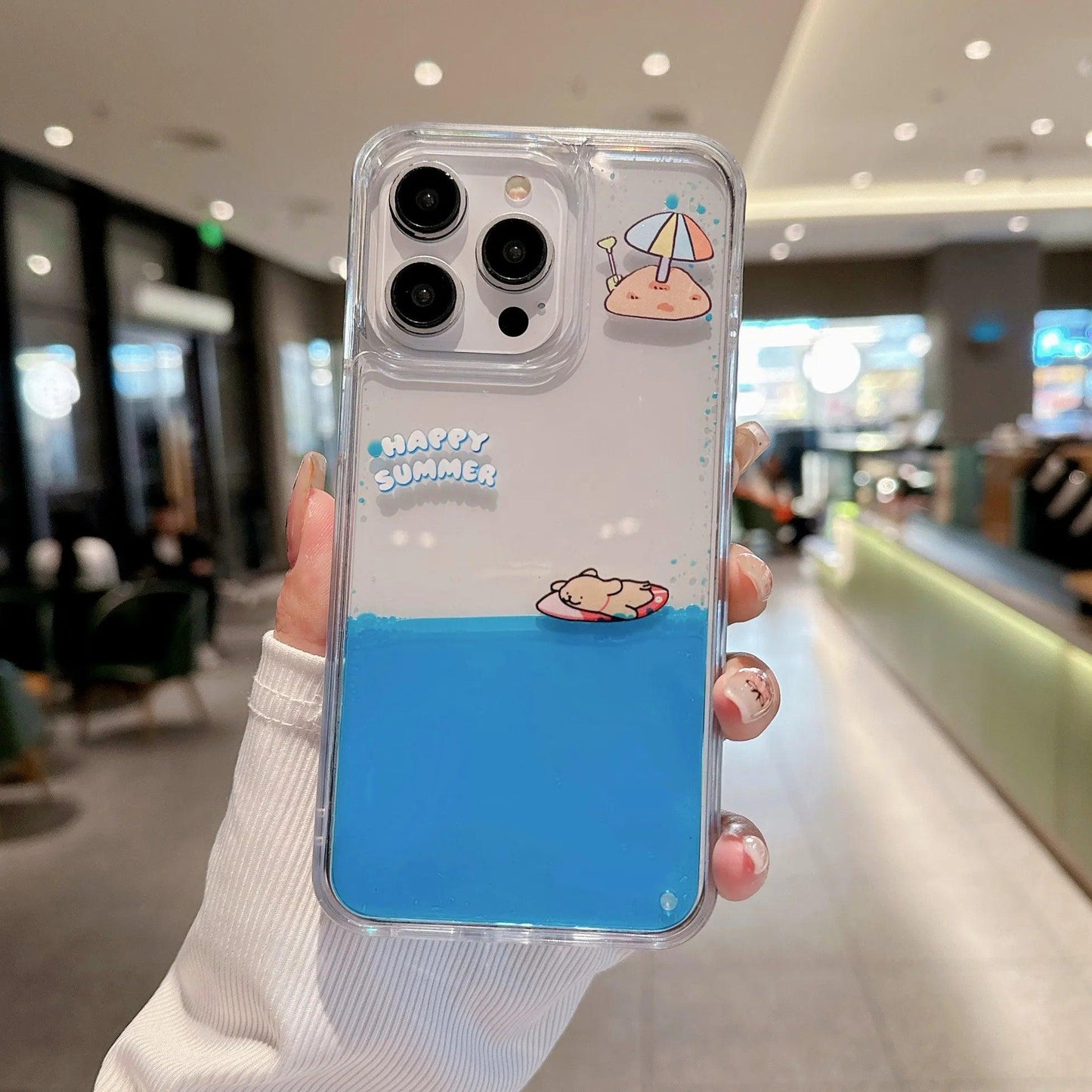 Liquid Flow Pattern Transparent Phone Case For iPhone - IDefend
