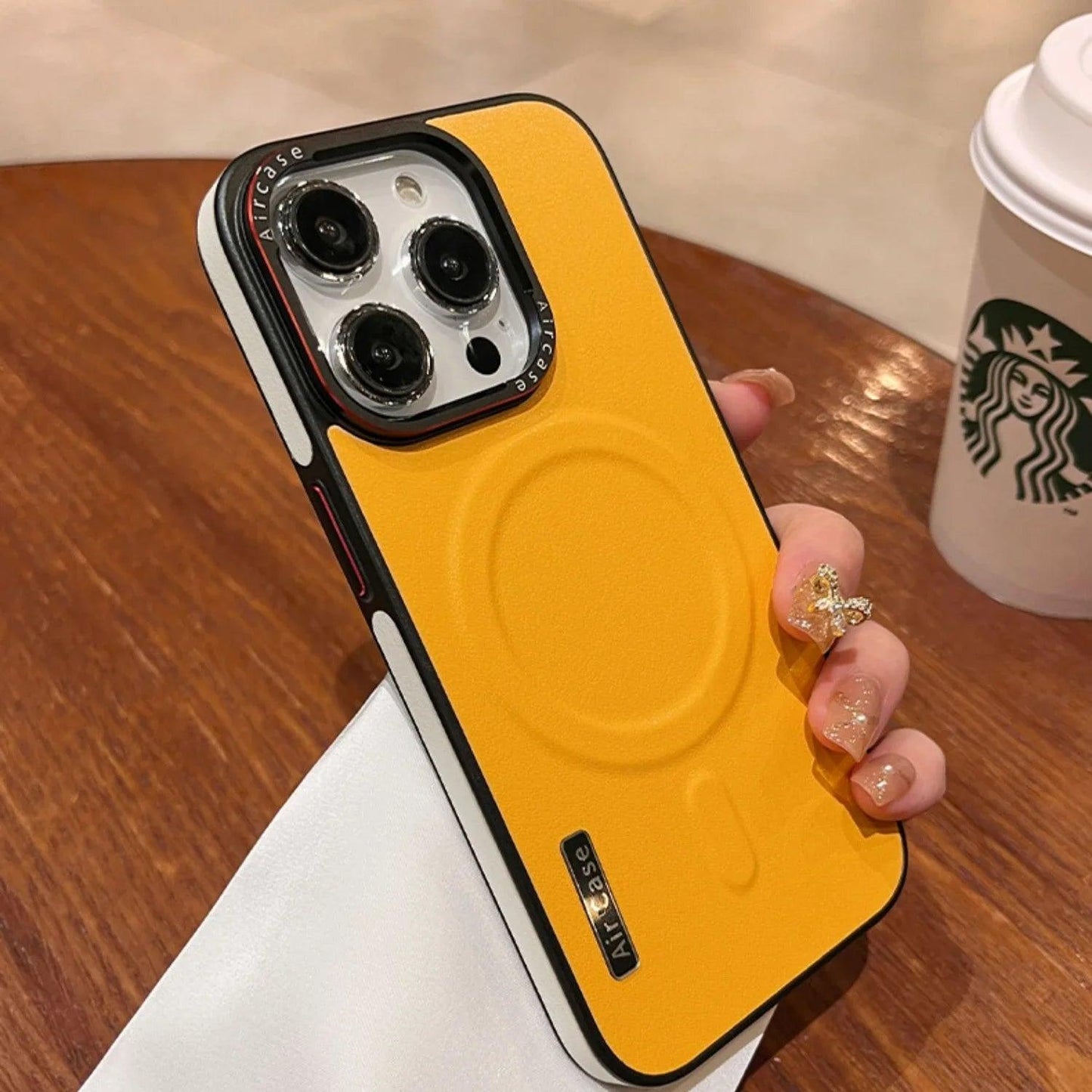 Business Double Color Leather Magsafe Case for iPhone 1 - IDefend