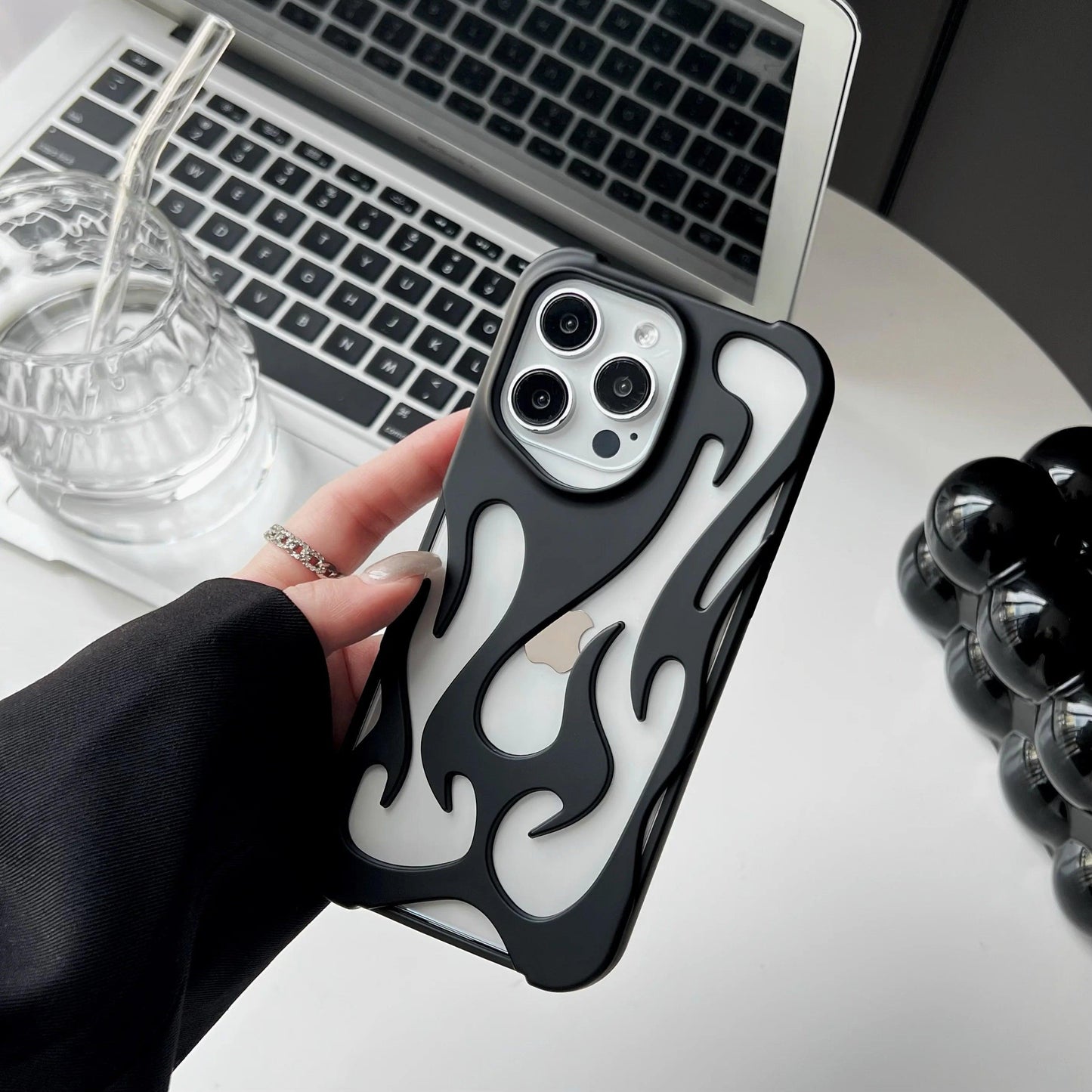 New 3D Flame pattern Phone Case for iPhone - IDefend