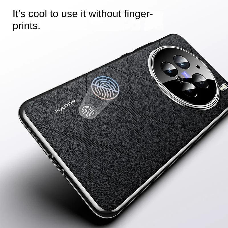 For VIVO X200 Pro Case Luxury Vegan Leather Lens Protective Back Case For VIVO - IDefend