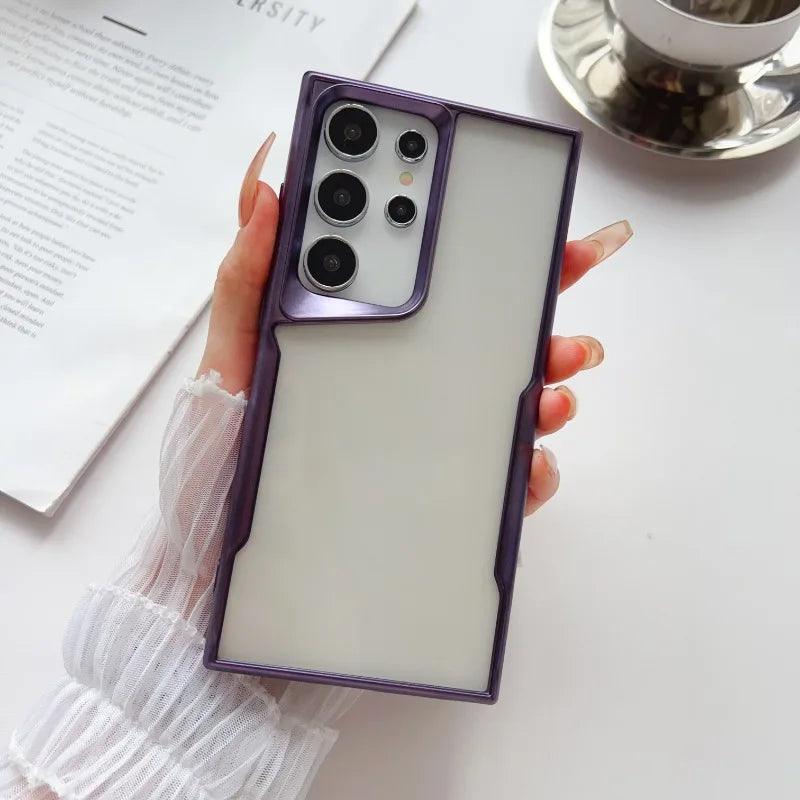 Electroplated Frosting Transparent S24 Plus Phone Case for Samsung Galaxy - IDefend