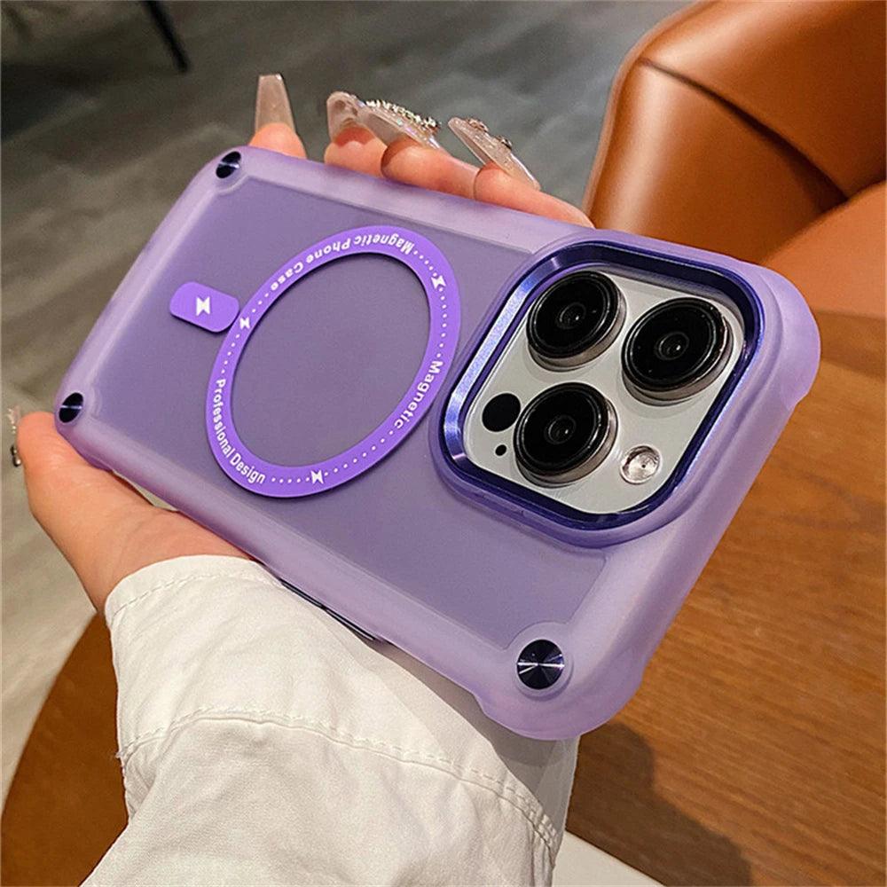 Magnetic Luxury Matte Translucent Armor 2 Case For iPhone - IDefend
