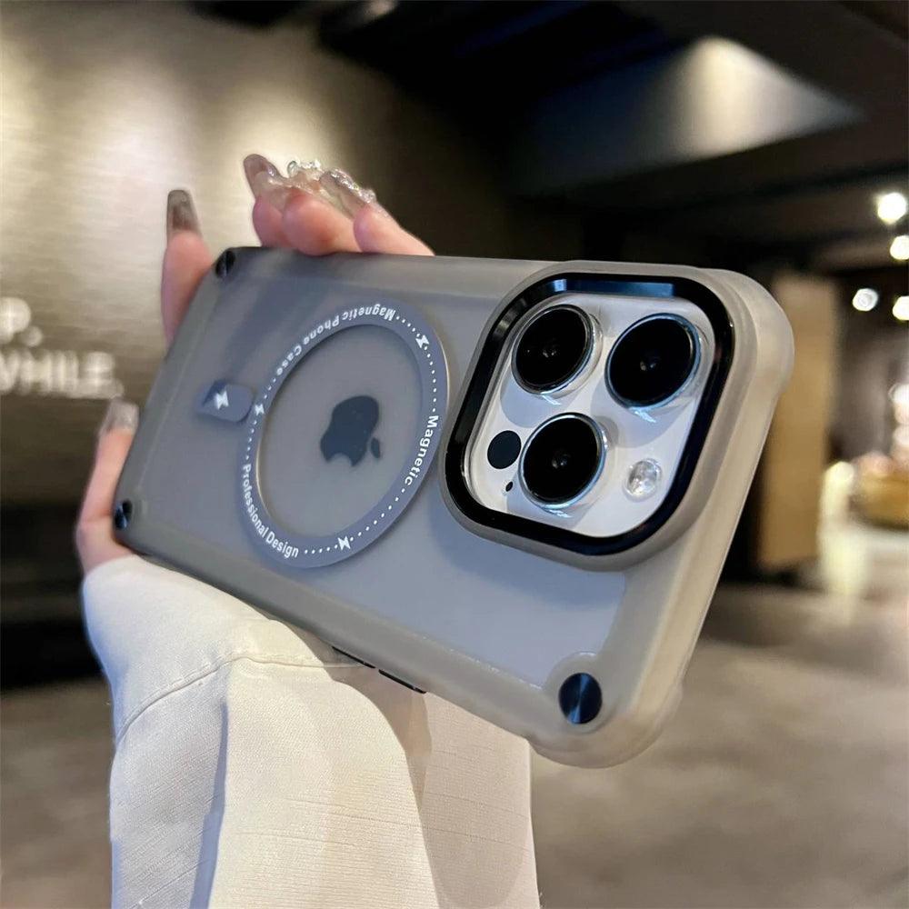 Magnetic Luxury Matte Translucent Armor Case For iPhone - IDefend