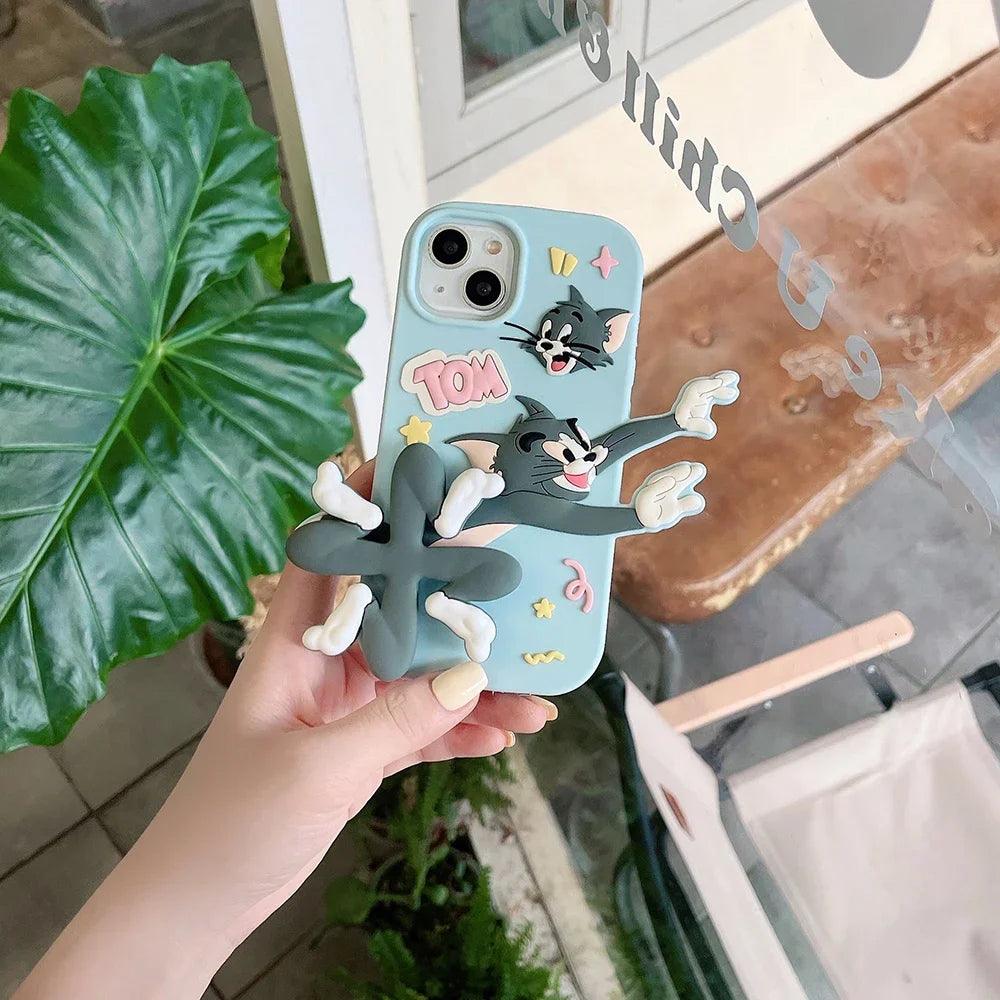 Tom and Jerry Rotatable Tail Phone Case for IPhone - IDefend