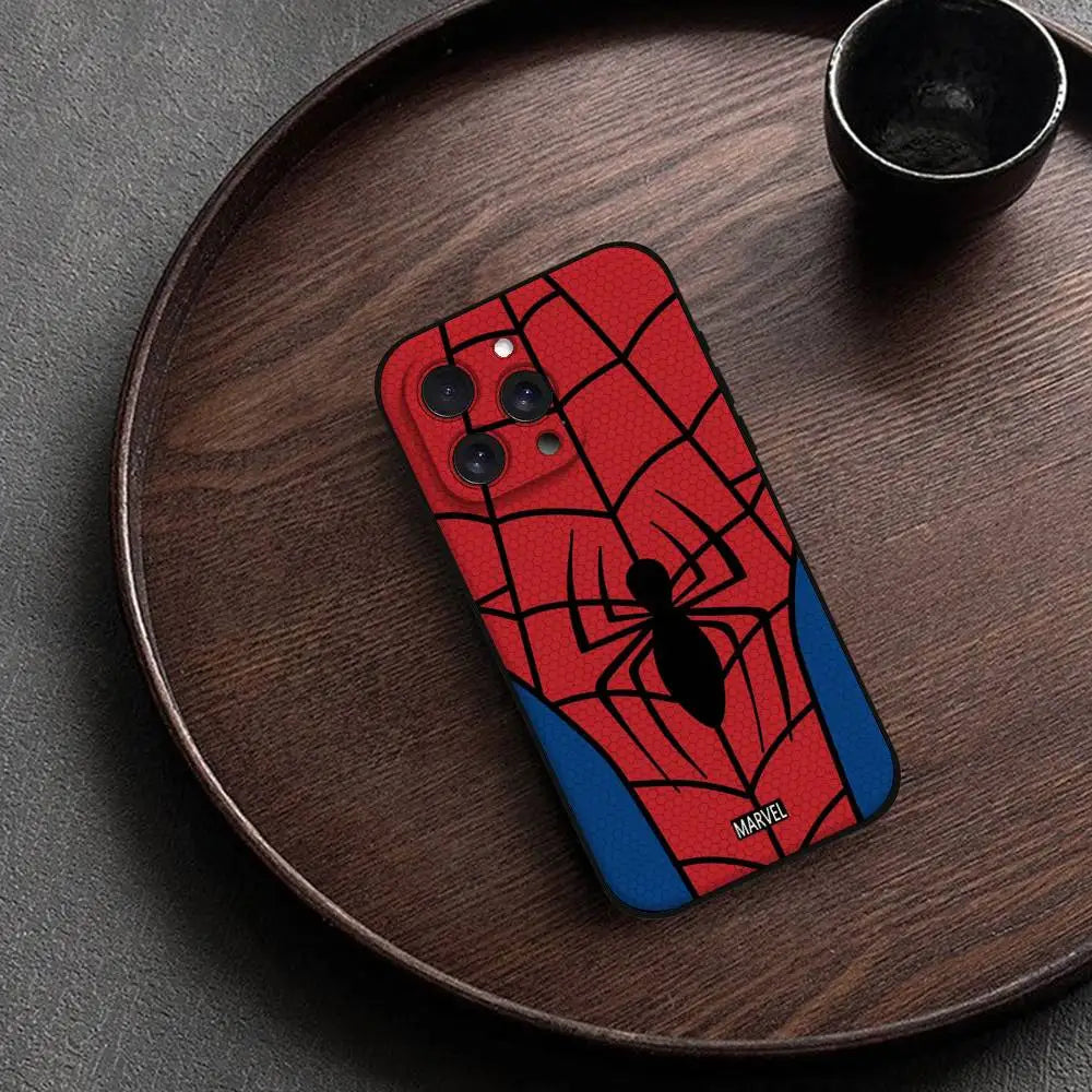 M-Marvel S-Spider-Man Phone Case For IPhone 17 15 Pro Max 14 Pro 12 11 13 Mini X XR XS 16 Plus SE Back Cover