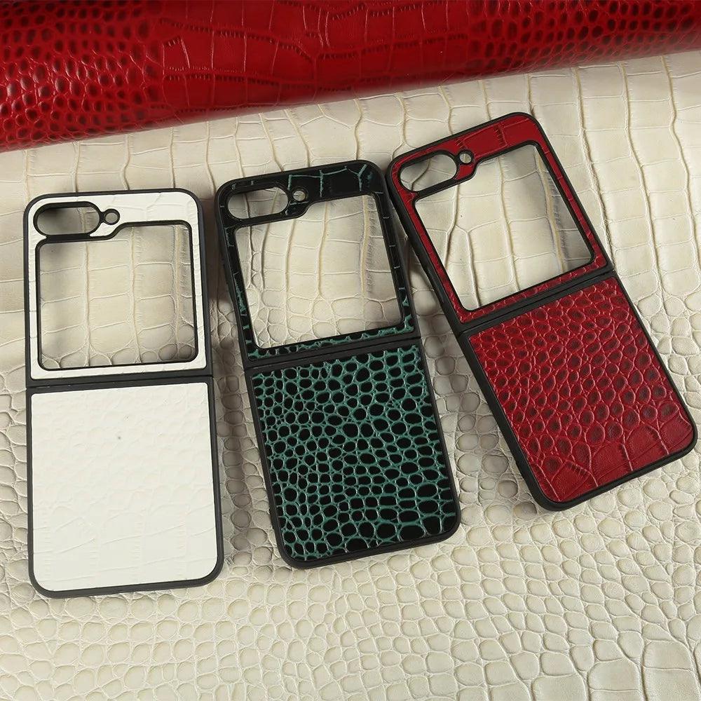 Luxury Hand Crafted Genuine Leather Case For Samsung Galaxy Z Flip - IDefend
