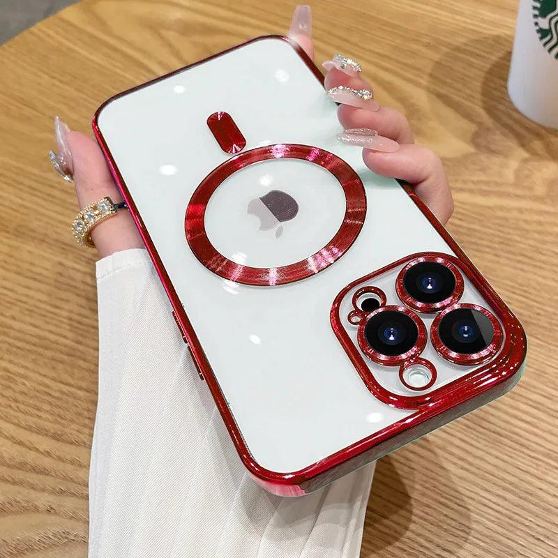 Magsafe Fashion Plating Lens Protector Case For iPhone - IDefend