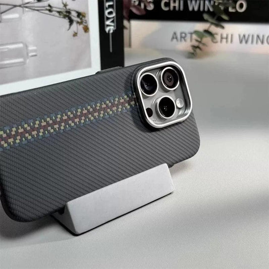 Geometric Carbon Fiber Texture 3D Relief Magsafe Phone Case for iPhone - IDefend