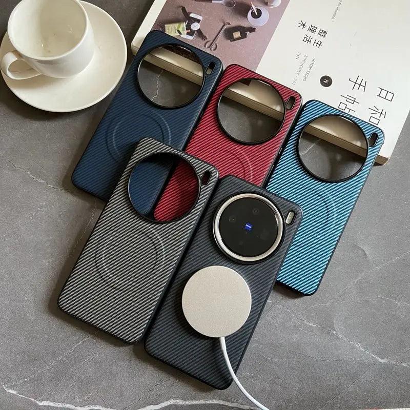 Pro Case Soft Silicone carbon fiber Magnetic Protective Back Cover Case For VIVO X200 - IDefend