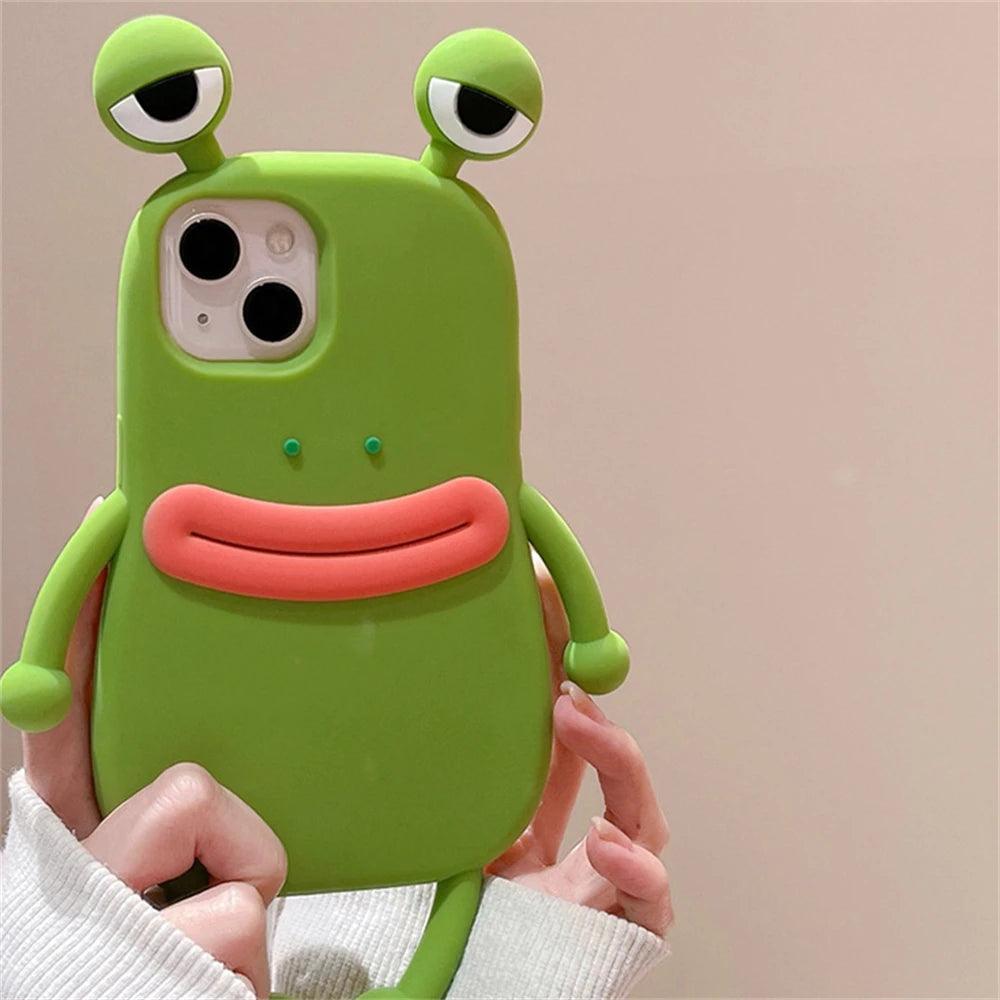 Funny 3D Frog Soft Silicone Phone Case For iPhone - IDefend