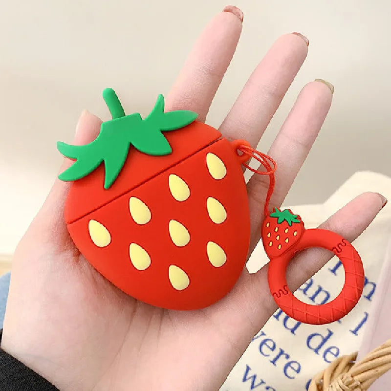 Snack Case For Airpods Pro 2 Generation Cute Cartoon Case For Airpods 1 2 Strawberry Avocado Earphone Cover For Airpods 3 2021