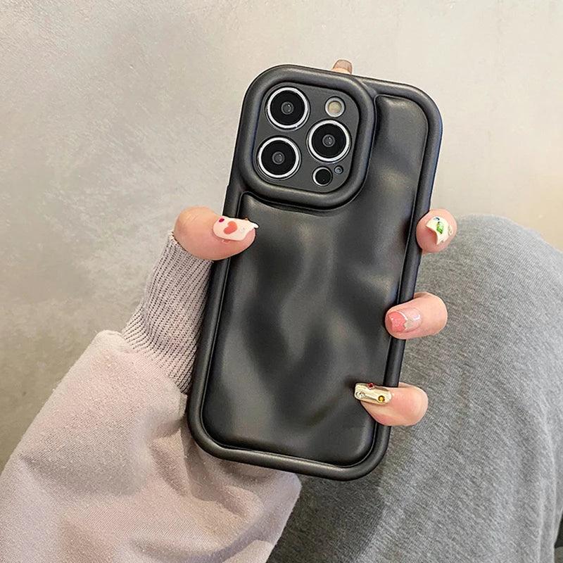 Glossy 3D Meteorite Texture Plating Silver Phone Case For iPhone - IDefend