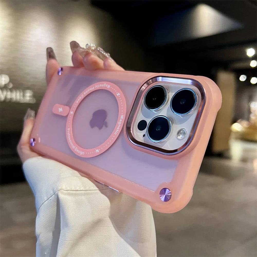Magnetic Luxury Matte Translucent Armor 2 Case For iPhone - IDefend