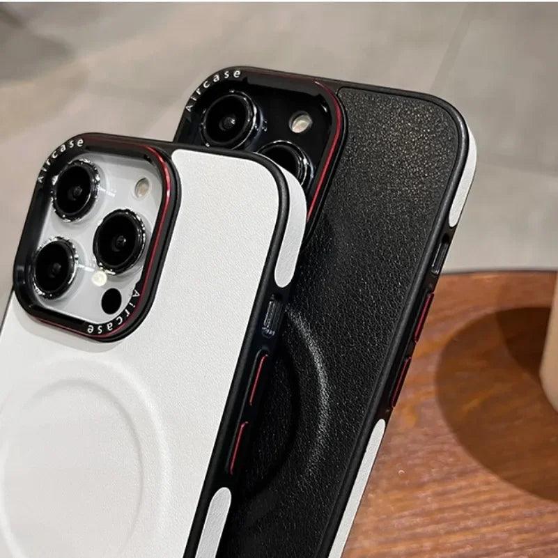 Business Double Color Leather Magsafe Case for iPhone 1 - IDefend